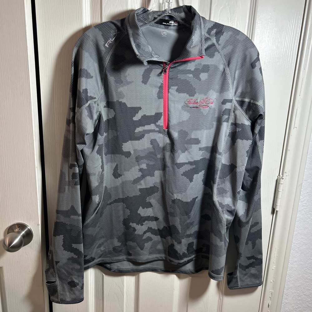 Ralph Lauren 1/4 Zip Pullover Jacket Gray/Pink M Fallen Oak‎ Golf Wicking